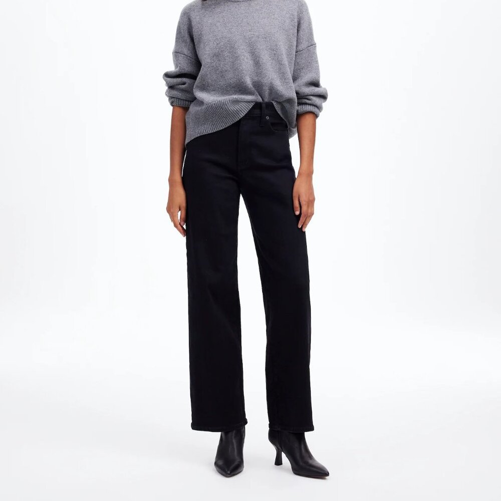 The Perfect Vintage Wide-Leg Jean (24, Black Rinse Wash)
